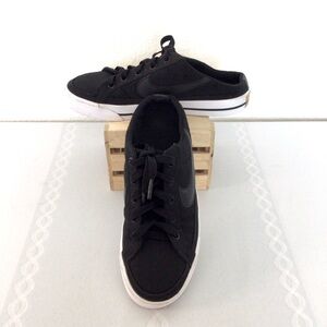 Nike Black and White Mules with Open Back